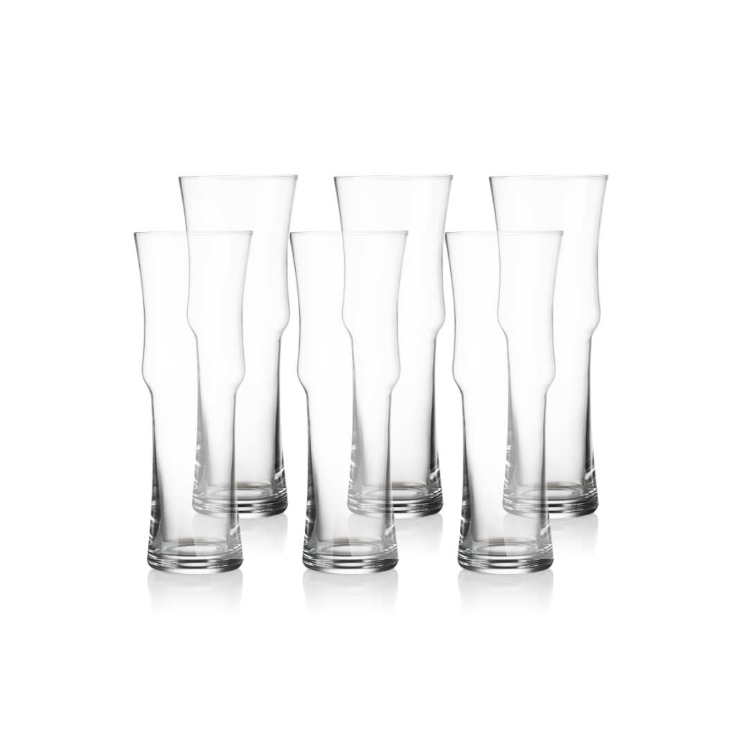 6 Battersea Crystal Beer Glasses