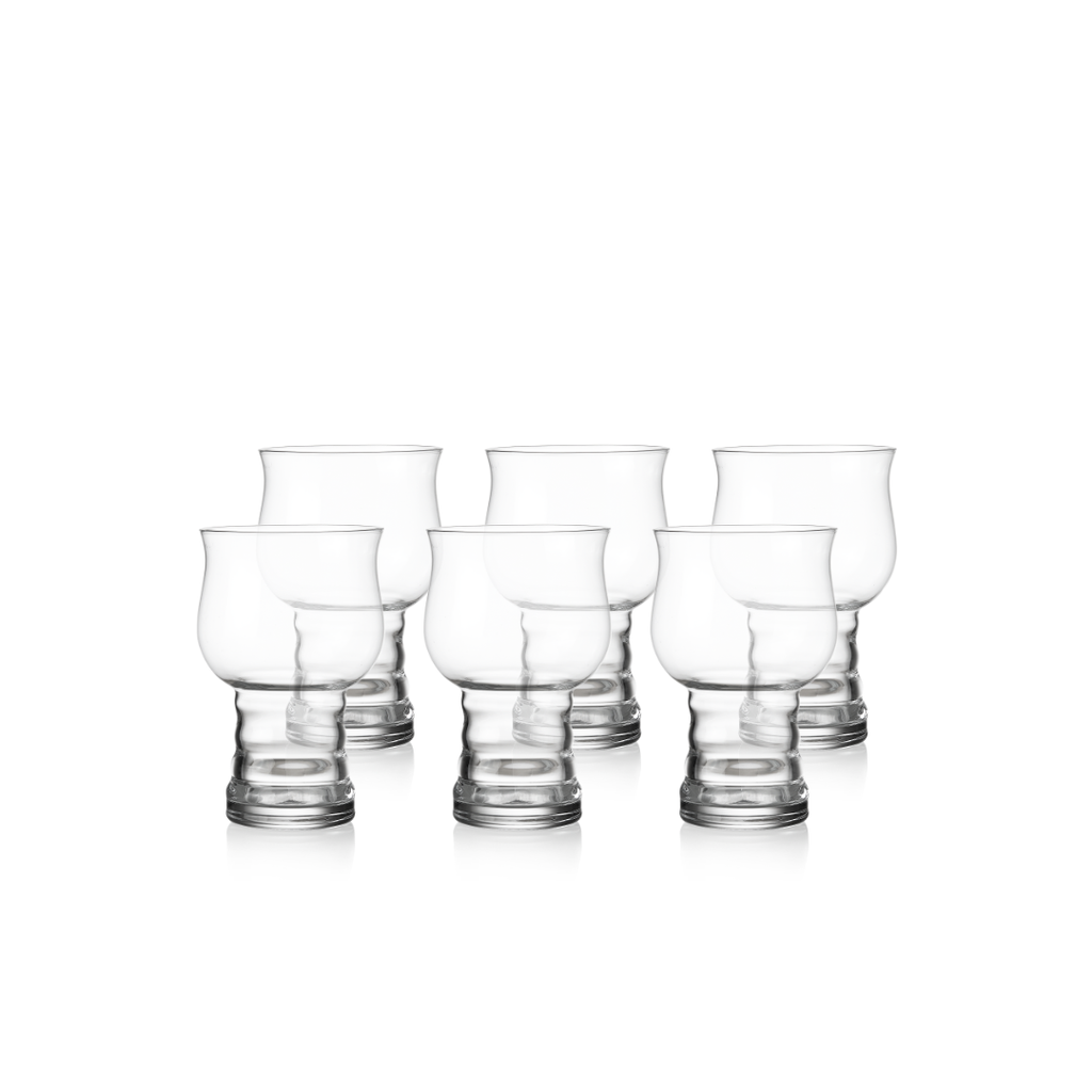 6 Hackney Crystal Beer Glasses