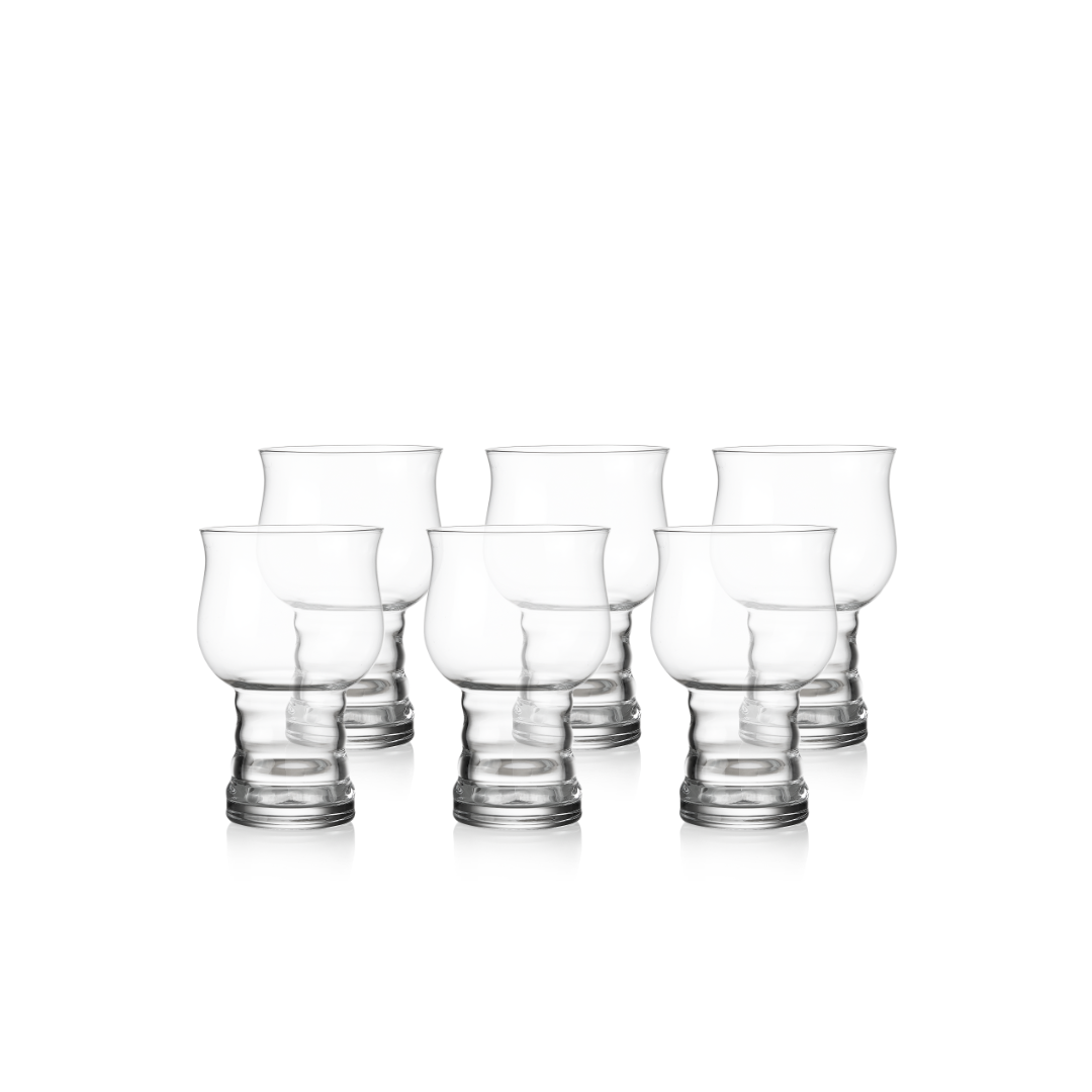 6 Hackney Crystal Beer Glasses
