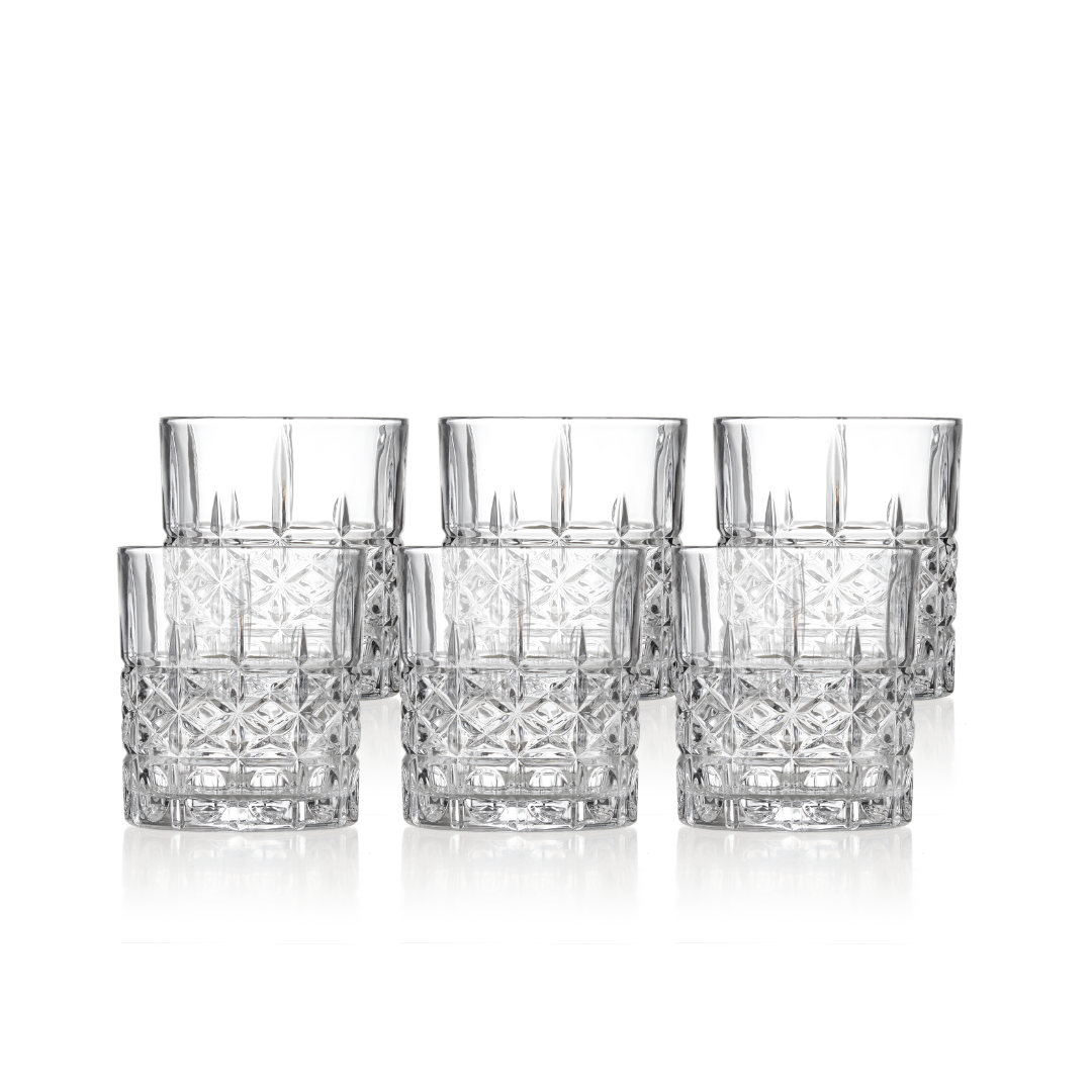 6 Camden Crystal Glass Tumblers
