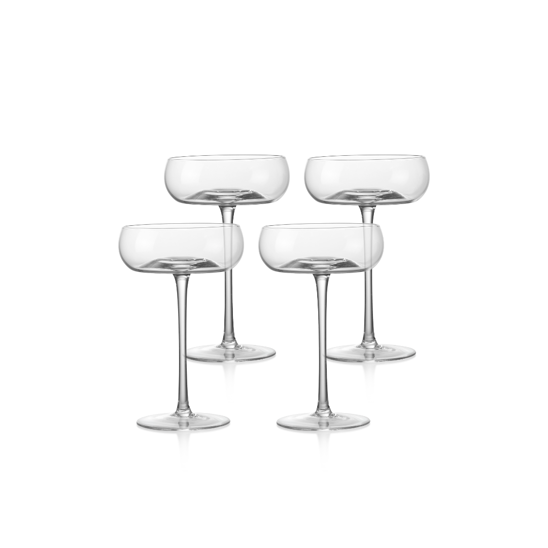 4 Knightsbridge Crystal Glass Champagne Coupe