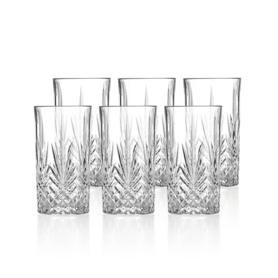 6 Mayfair Crystal Glass Highballs